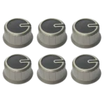 Thetford I-Drive Knob Set – Brushed Nickel/Black (6 pack)