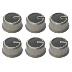 Thetford I-Drive Knob Set – Brushed Nickel/Black (6 pack)