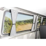 VOOS VW T5/T6 Black SWB Tailgate Curtains with Black Rails