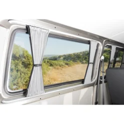 VOOS VW T5/T6 Black SWB Tailgate Curtains with Black Rails