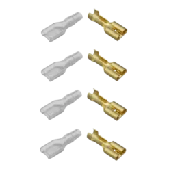 W4 6.35mm Push on Terminals & Insulators (4 pack)
