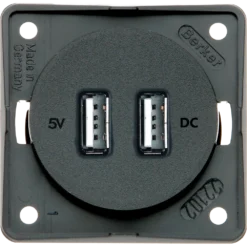 W4 Berker Double USB Charging Point – Anthracite