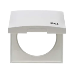 W4 Berker Flow Single Frame with Hinged Lid – White